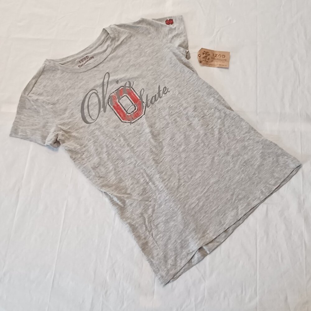 NWT L Izod Collegiate Ohio State OSU Vintage Style Tee Shirt Top